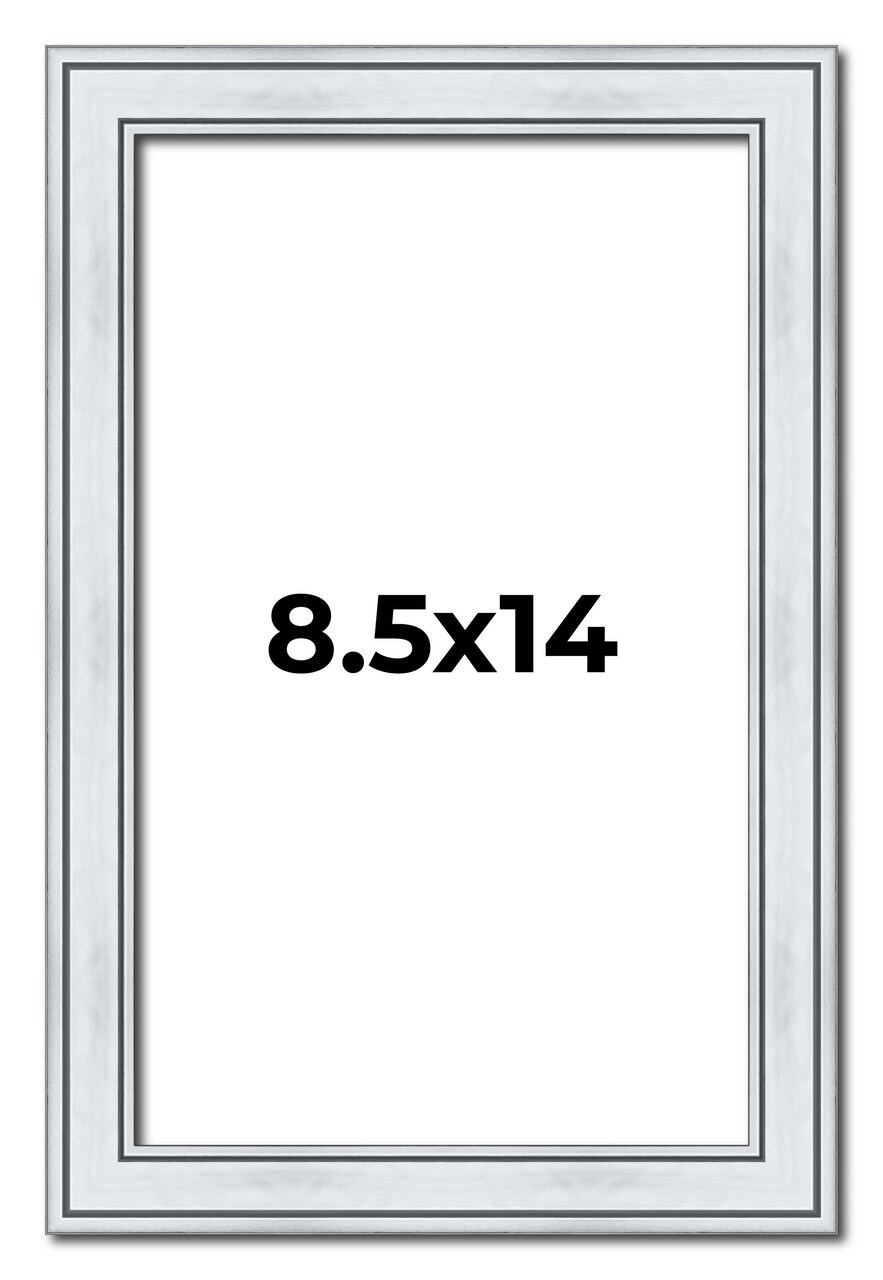 8.5x14 Classic Picture Frame with UV-Resistant Acrylic & Acid Free Backing, Available in 4 Finishes - Black, Brown, Gold, and Silver